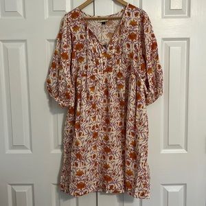 NWT Universal Thread Boho Puff Sleeve Floral Dress XXL